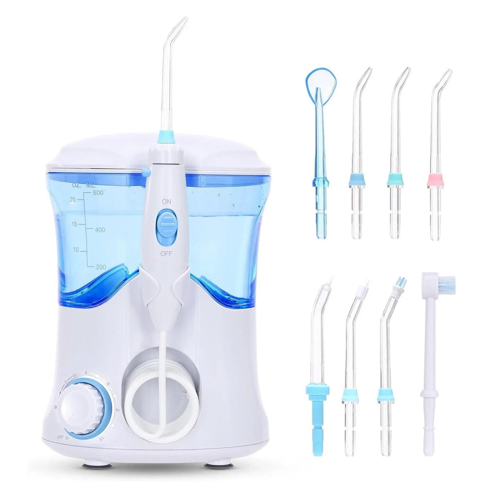 Water Flossing Oral Irrigator 600ML Dental Cleaner 10 Adjust Pressure 8Tips B3O3