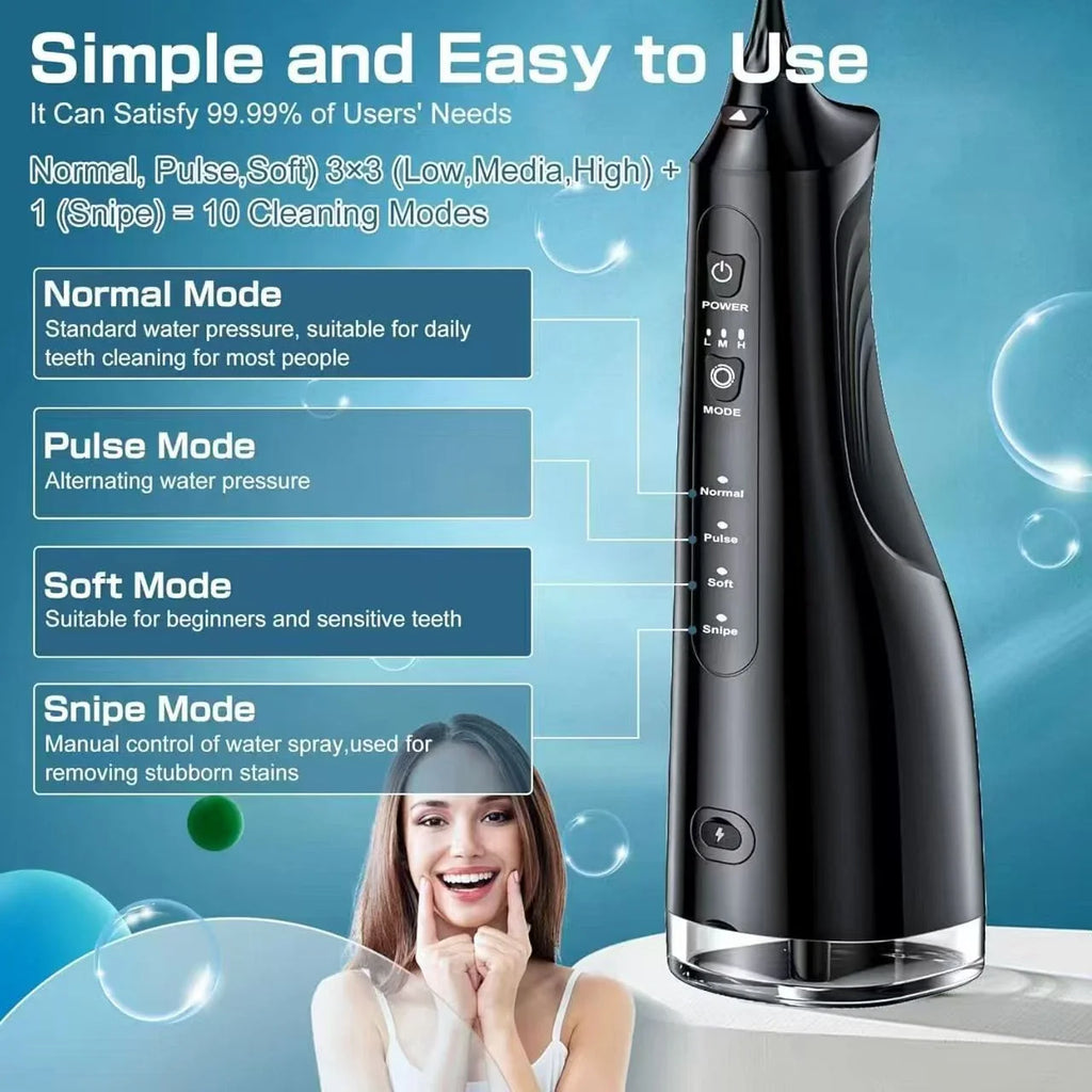 Water Dental Flosser Pick for Teeth - 5 Modes Cordless Portable Water Teeth C...