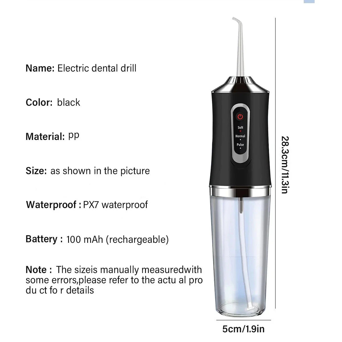 Cordless Rechargeable Water Dental Flosser Oral Irrigator with 3Modes & 4 Tips